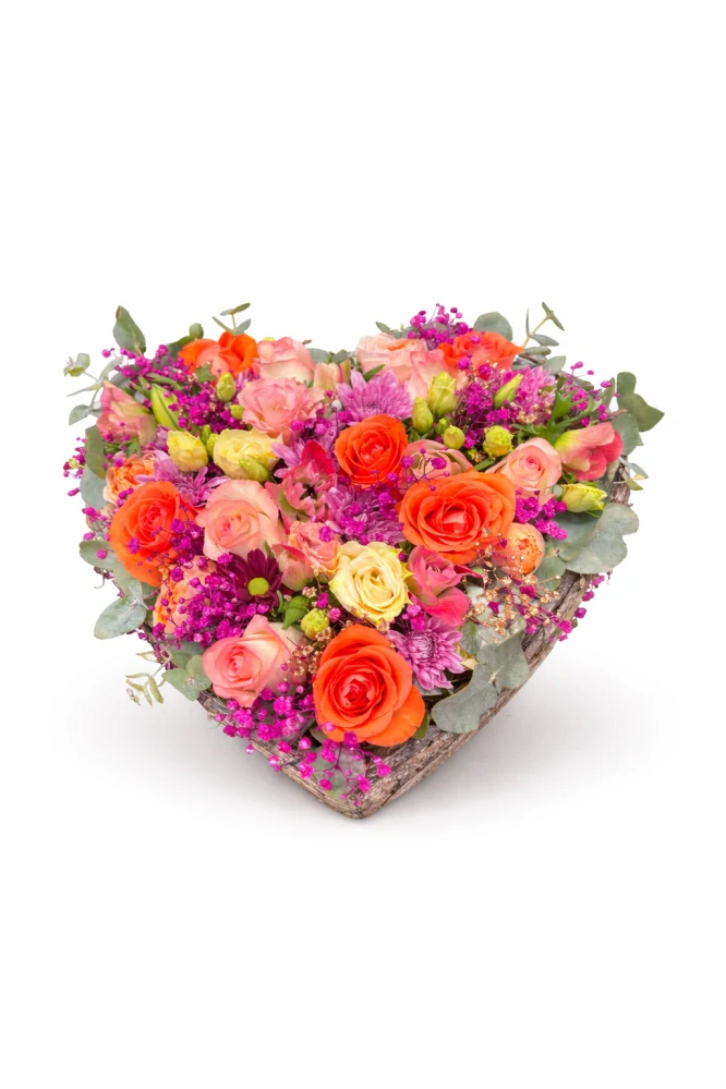 Srdce flowerbox mix květin