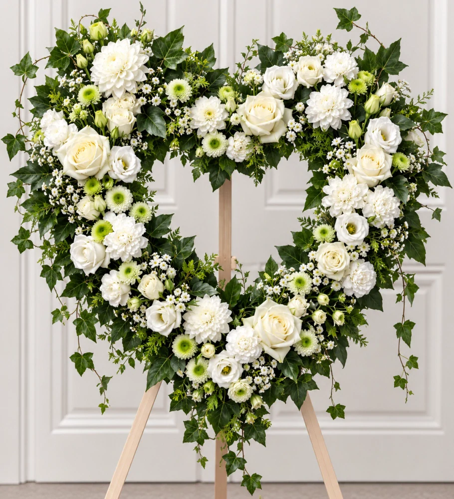 Srdce smuteční White Eustoma