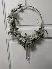 Dekorace 35cm jemná obruč zimní