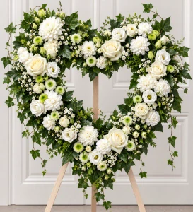 Srdce smuteční White Eustoma 50cm