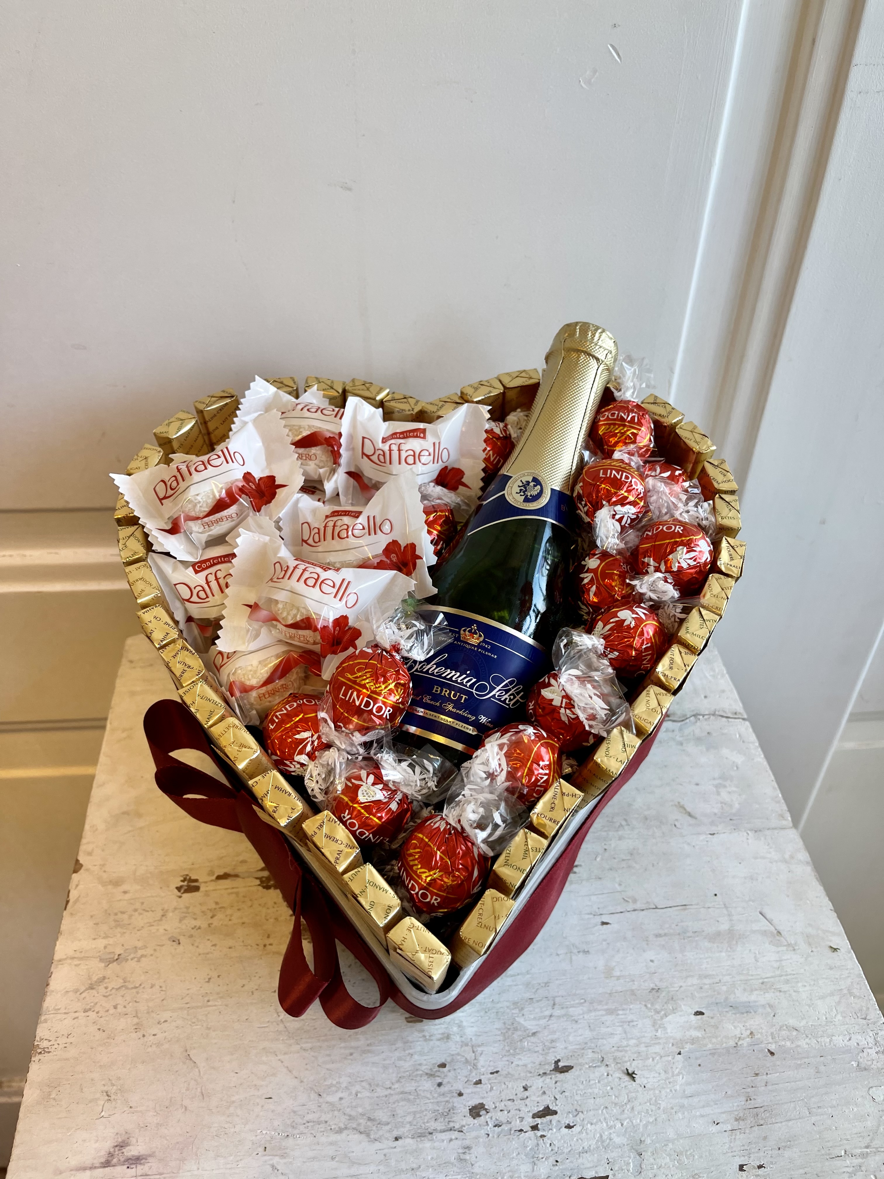 Dárkové srdce se sektem 