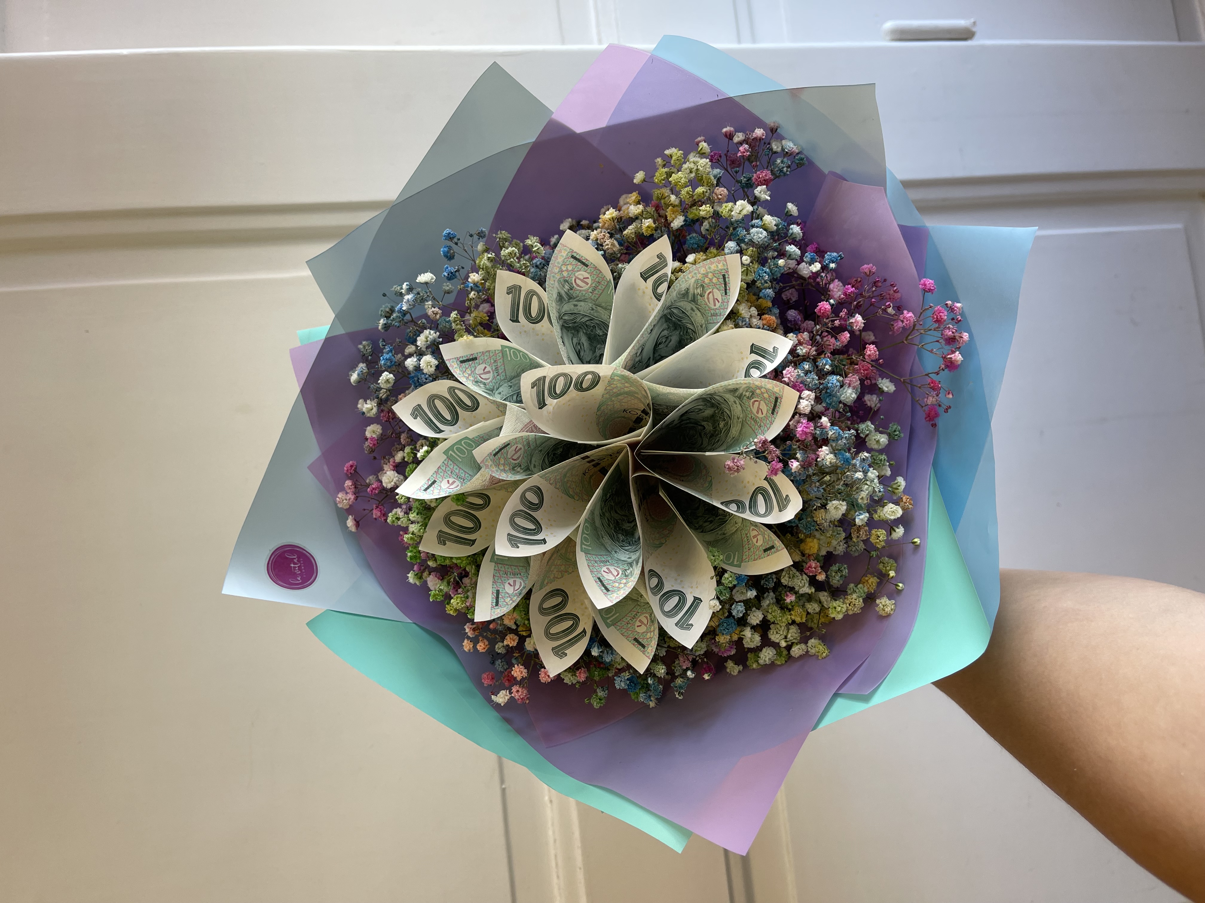 Netradiční kytice - kytice z bankovek 2