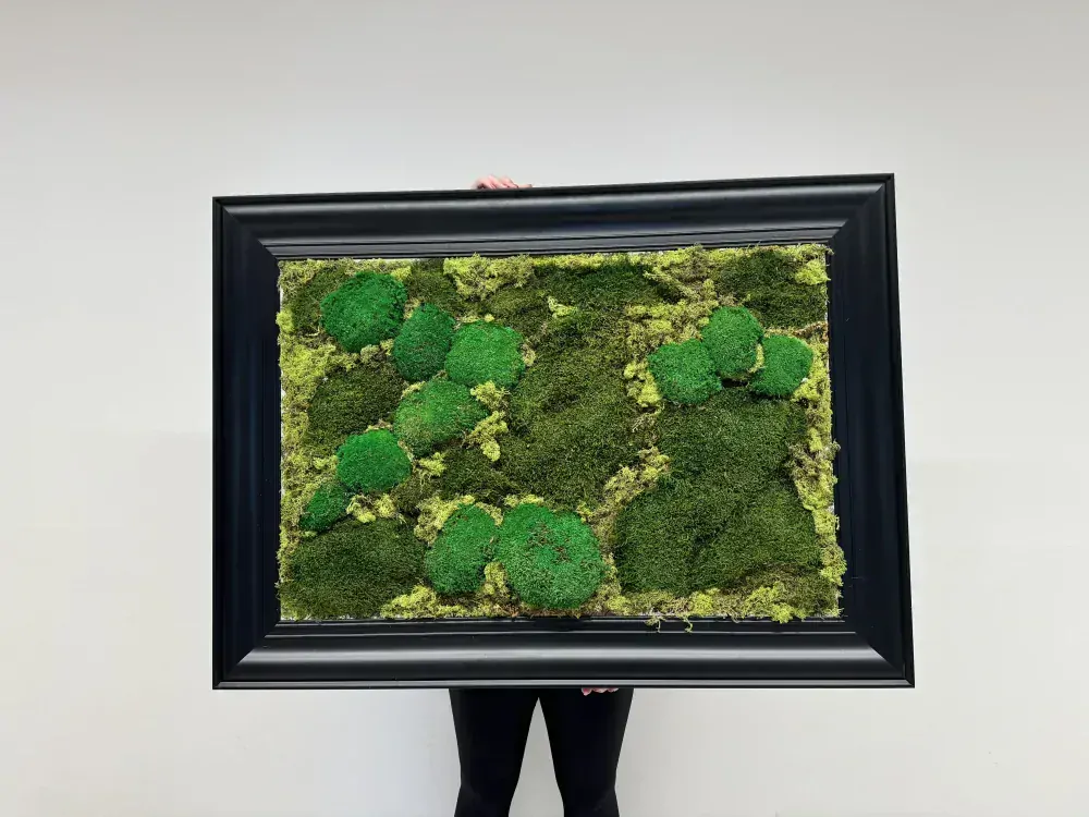 Mechový obraz -  černý rám 