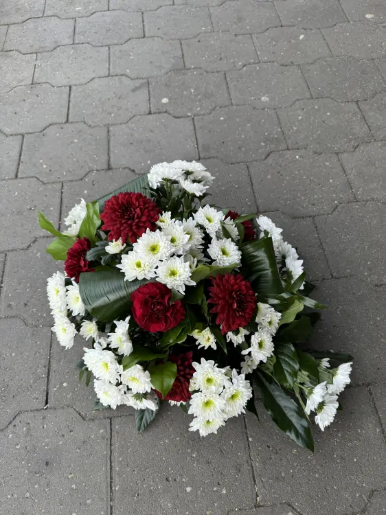 Smuteční kytice - bílá  chryzantéma 