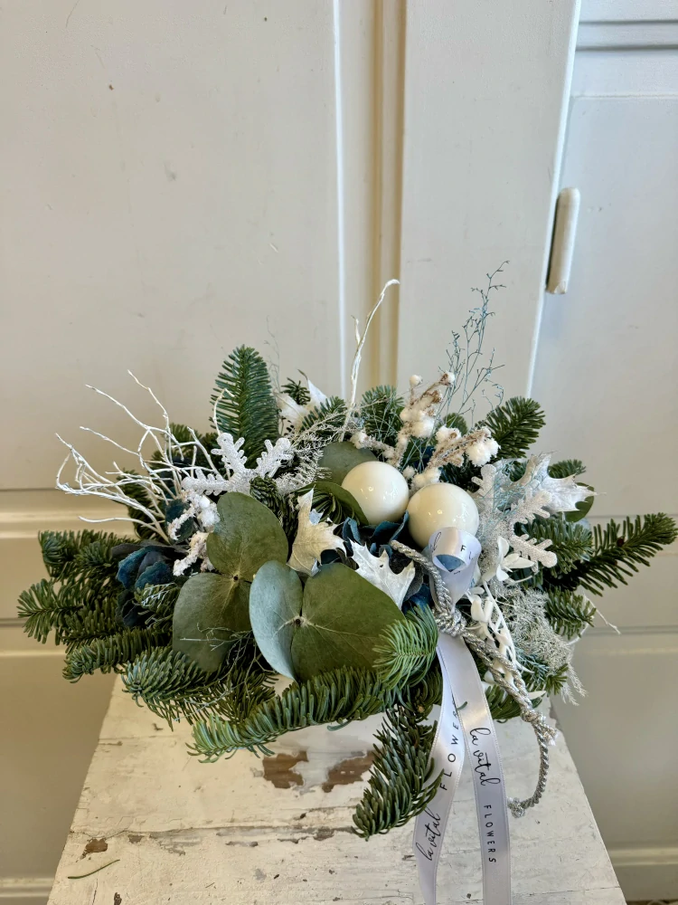 Zimní dekorace bílo modrá