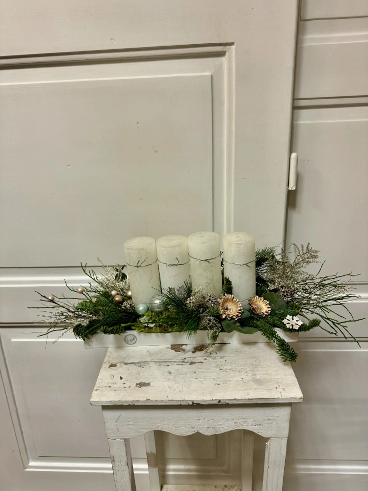 Svícen adventní mechový  