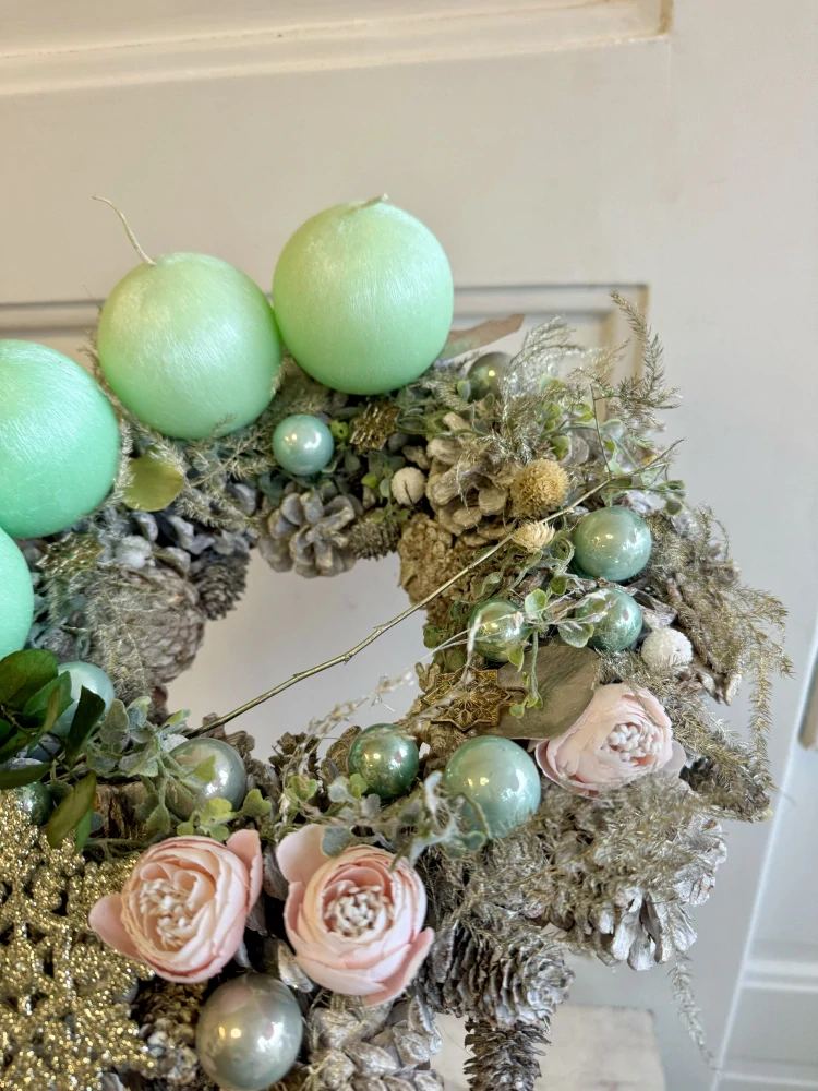 Adventní věnec tyrkysový 