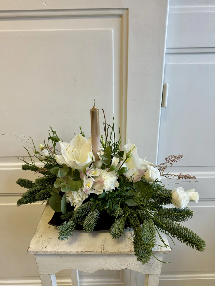 Aranžmá zimní bílý  amarylis 