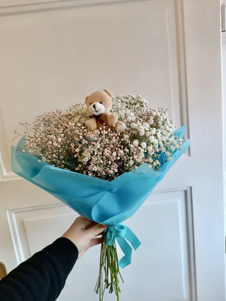 Kytice -  nevěstin závoj s modrou manžetou