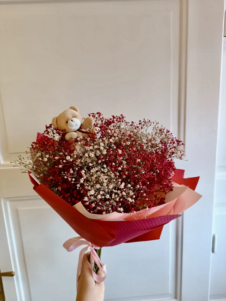 Kytice -  nevěstin závoj s růžovou manžetou