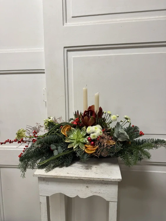 Sváteční dekorace Amarylis Tillandsie 