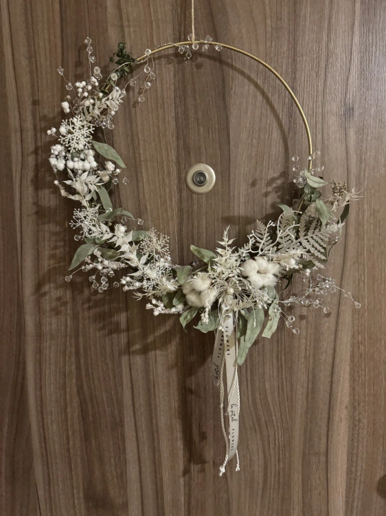 Dekorace 35cm jemná obruč zimní 