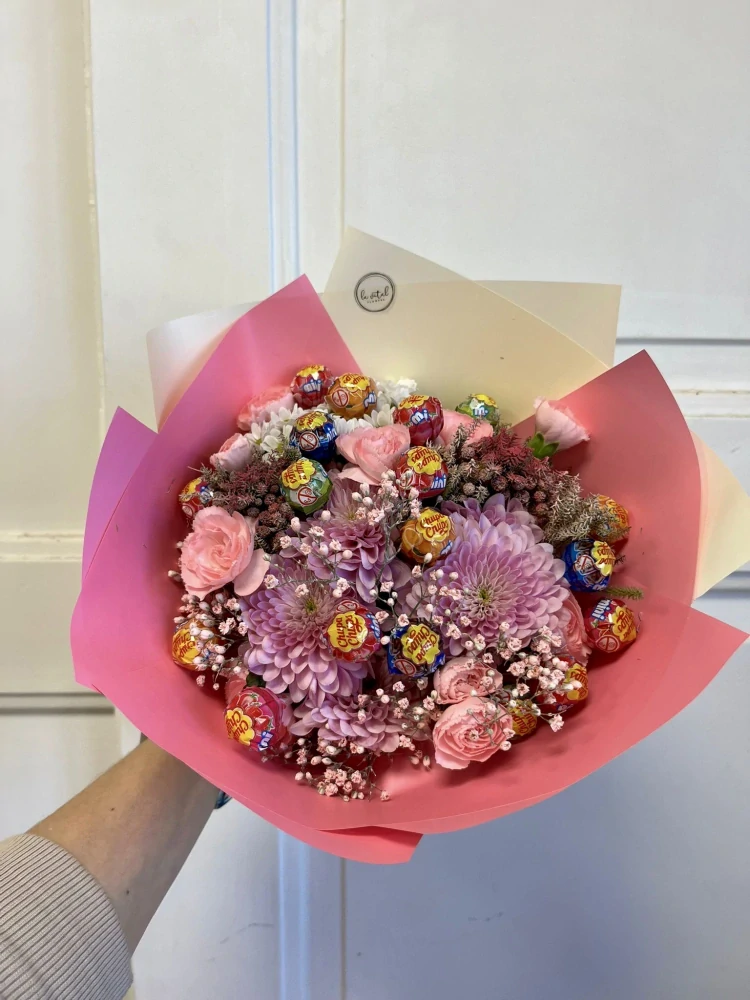 Květinová kytice s lízátky Chupa Chups