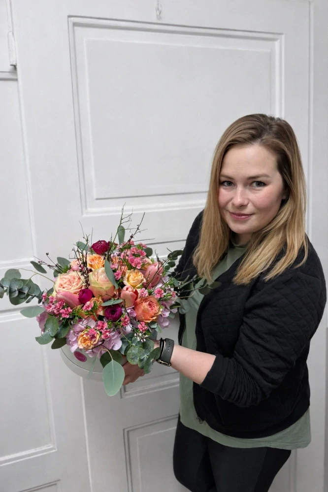 Luxusní květinový box v pastelových tónech