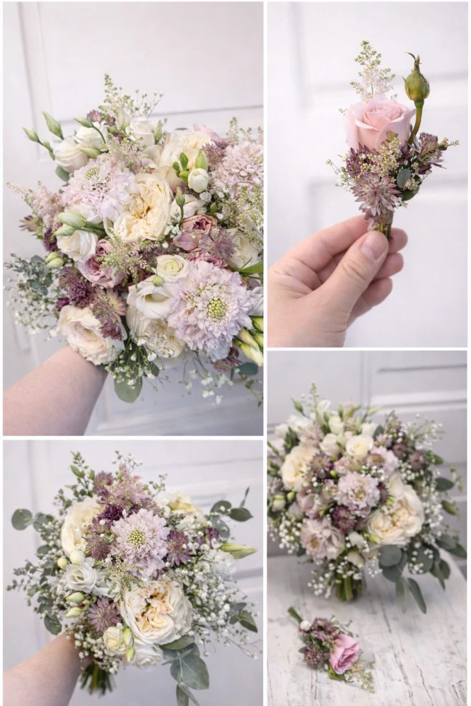 Svatební komplet v jemných pastelových tónech