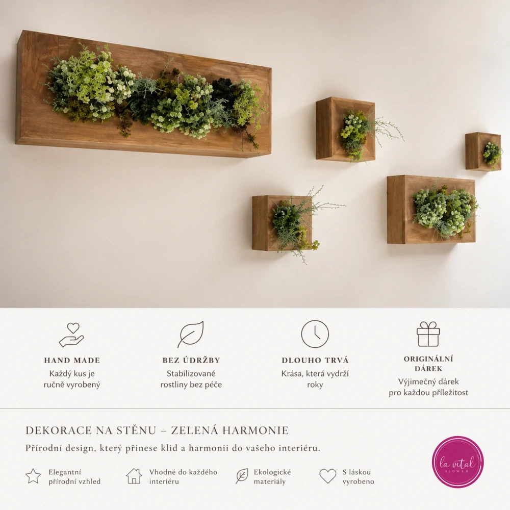 Boxy – stylové zelené dekorace na zeď