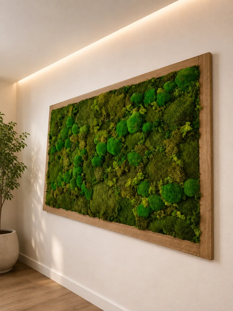 Mechová stěna Forest Green – Dub