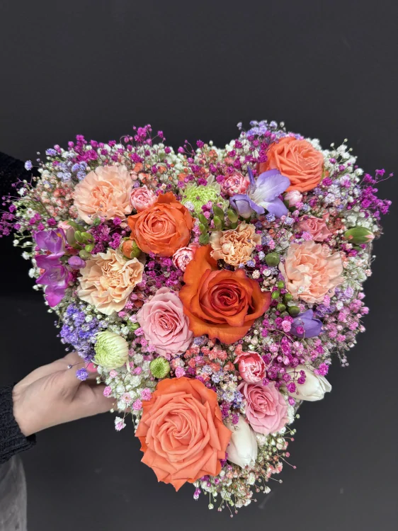 Srdce flowerbox barevný mix