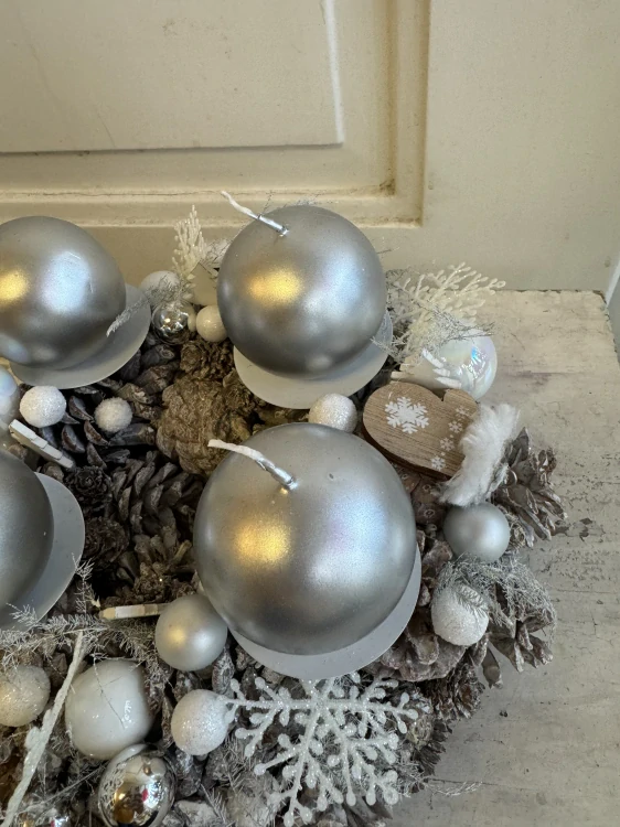 Adventní věnec malý stříbrný 