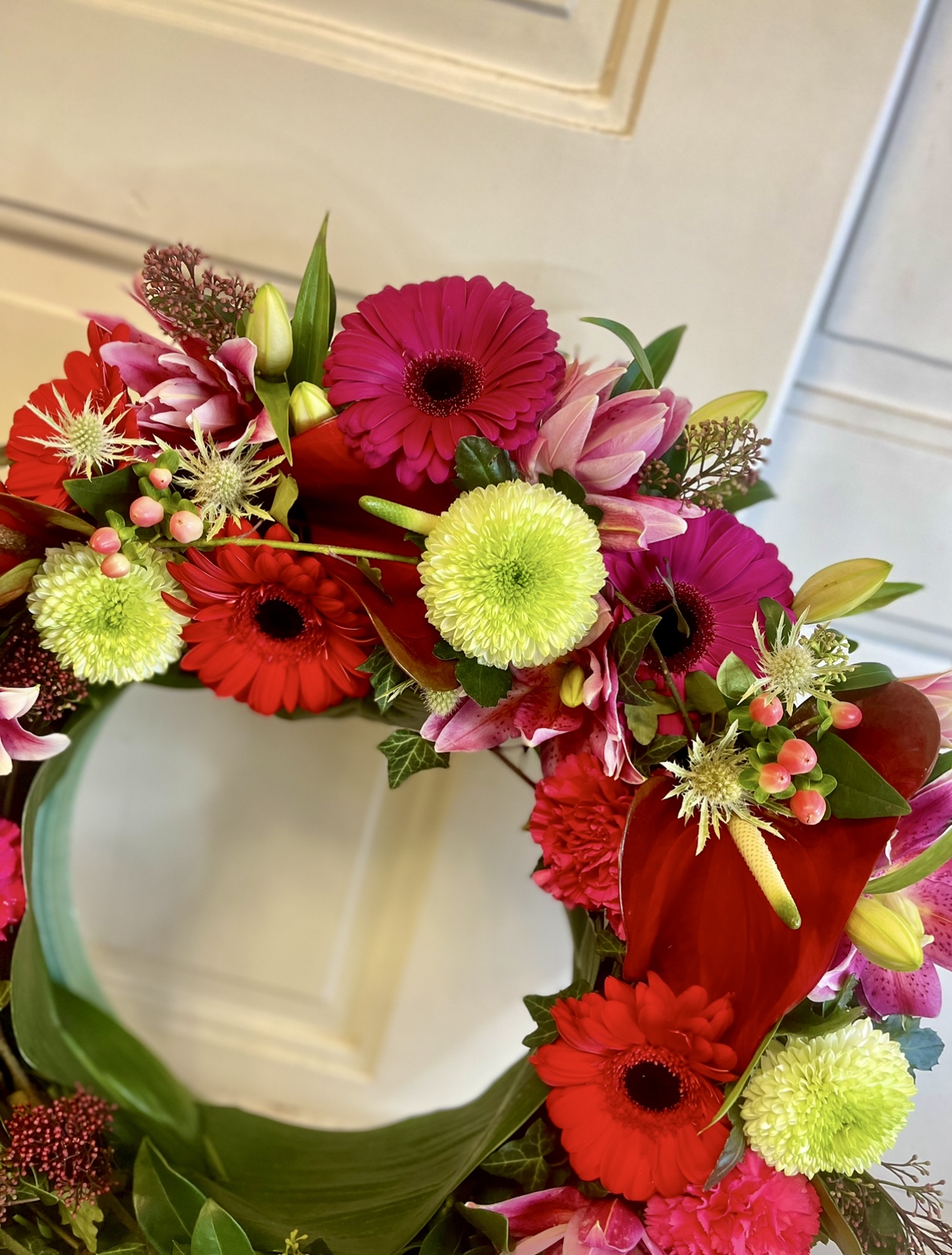 Smuteční věnec luxusní do červena 