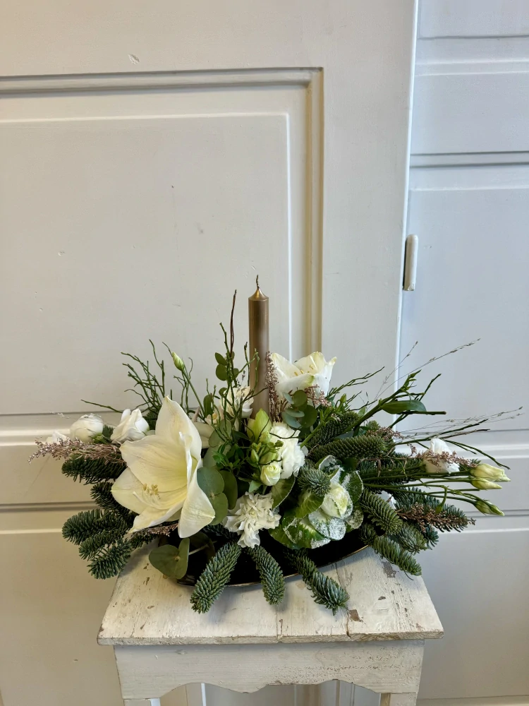 Aranžmá zimní bílý  amarylis 