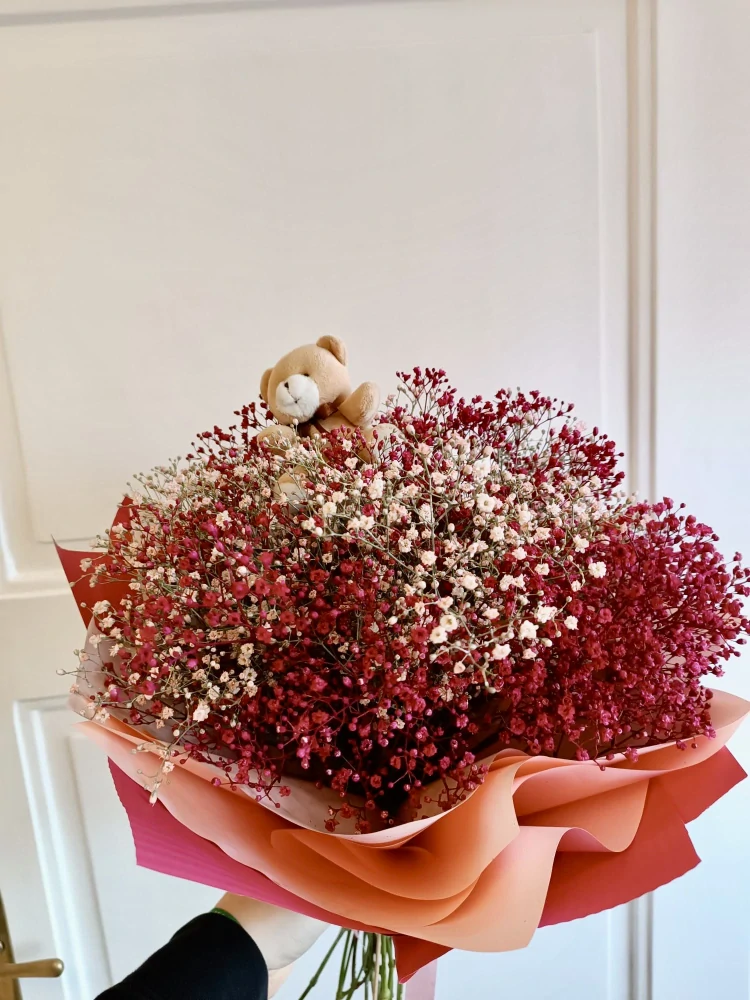 Kytice -  nevěstin závoj s růžovou manžetou