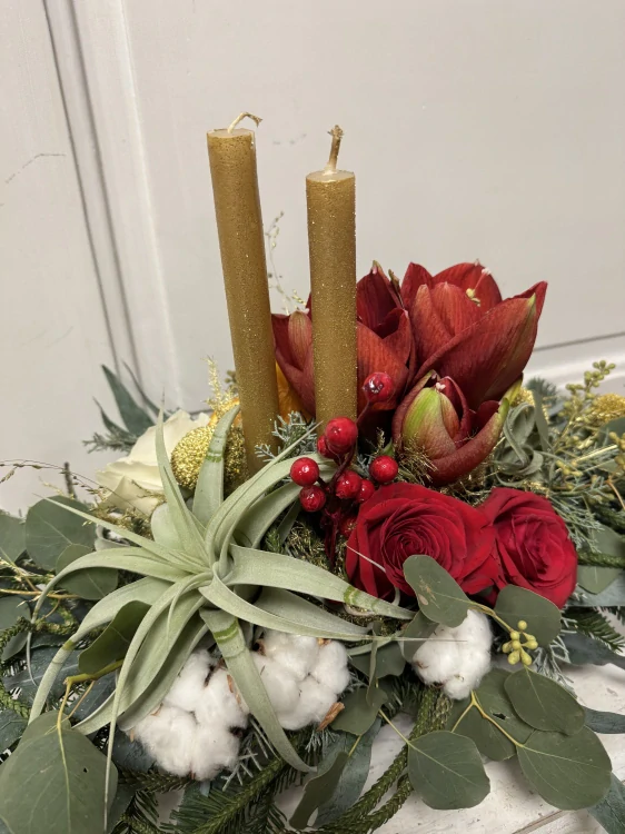 Sváteční dekorace Amarylis Tillandsie 