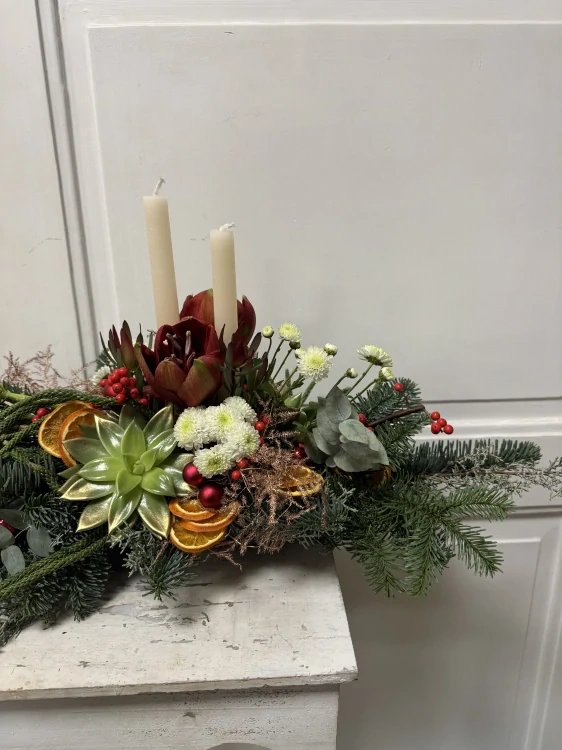 Sváteční dekorace Amarylis Tillandsie 