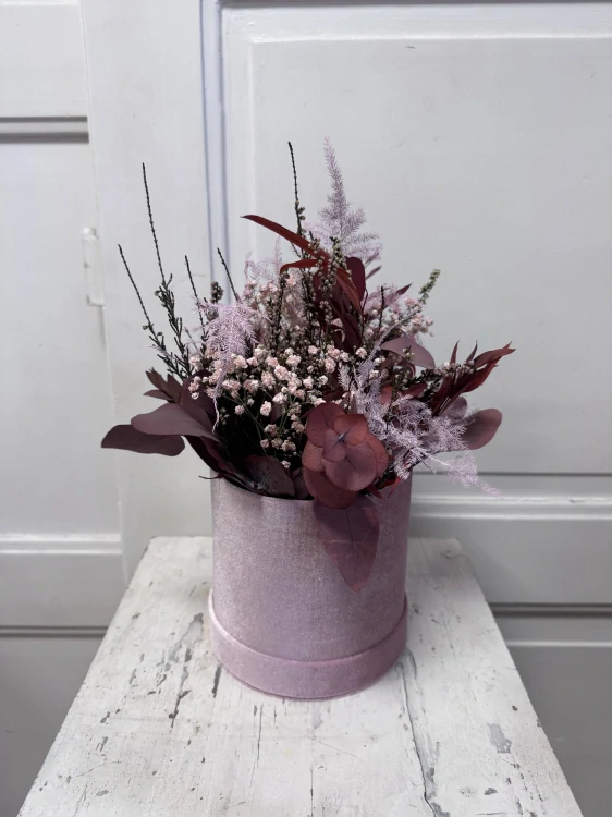 Box semiš světle růžová - stabilizovaný eucalypt