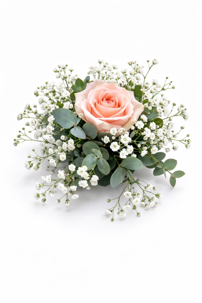 Svatební výzdoba na stoly růže a gypsofila 