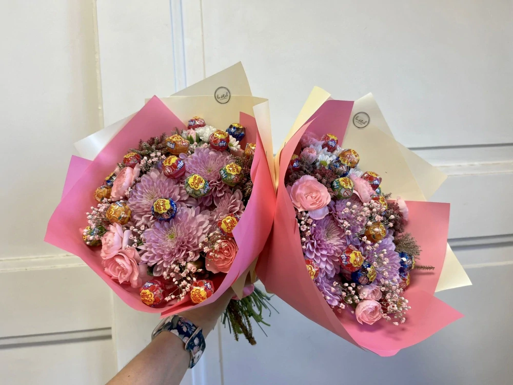 Květinová kytice s lízátky Chupa Chups