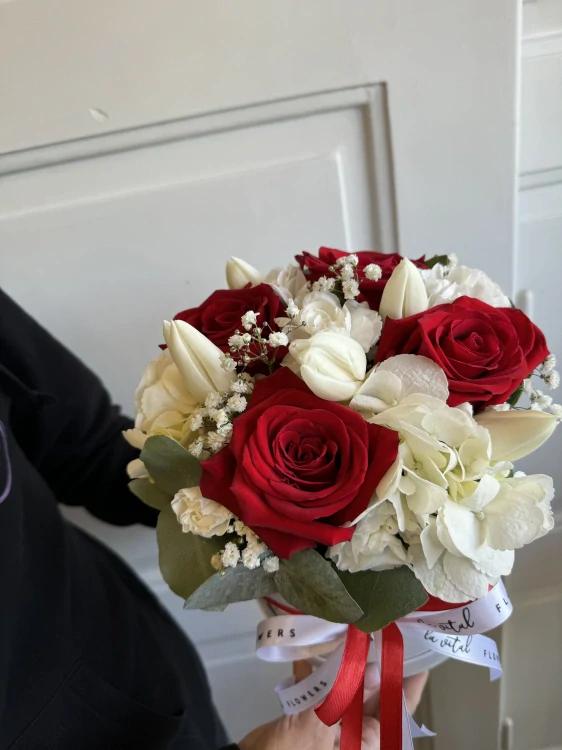 Flower box - červenobílý