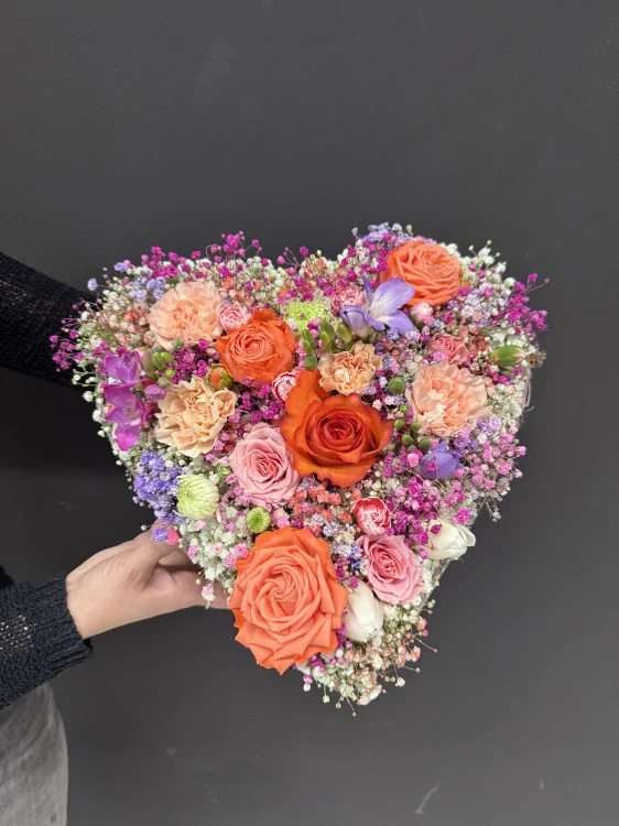 Srdce flowerbox barevný mix