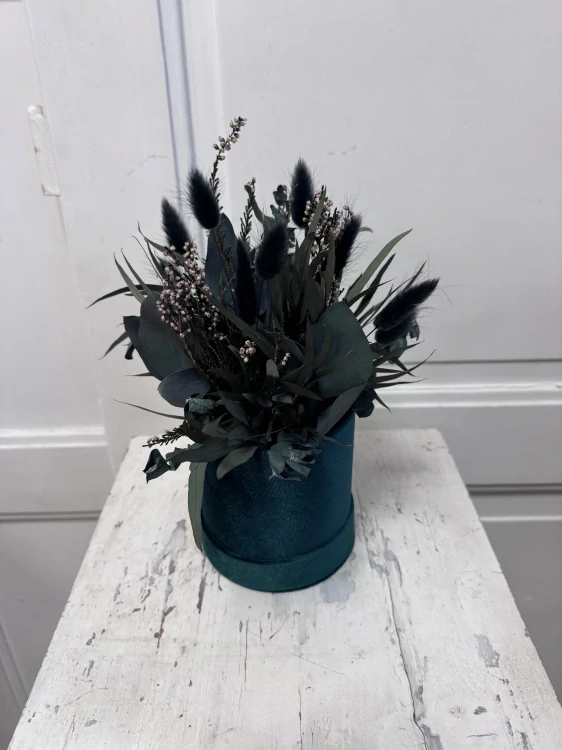 Box semiš tmavě zelený - stabilizovaný eucalypt