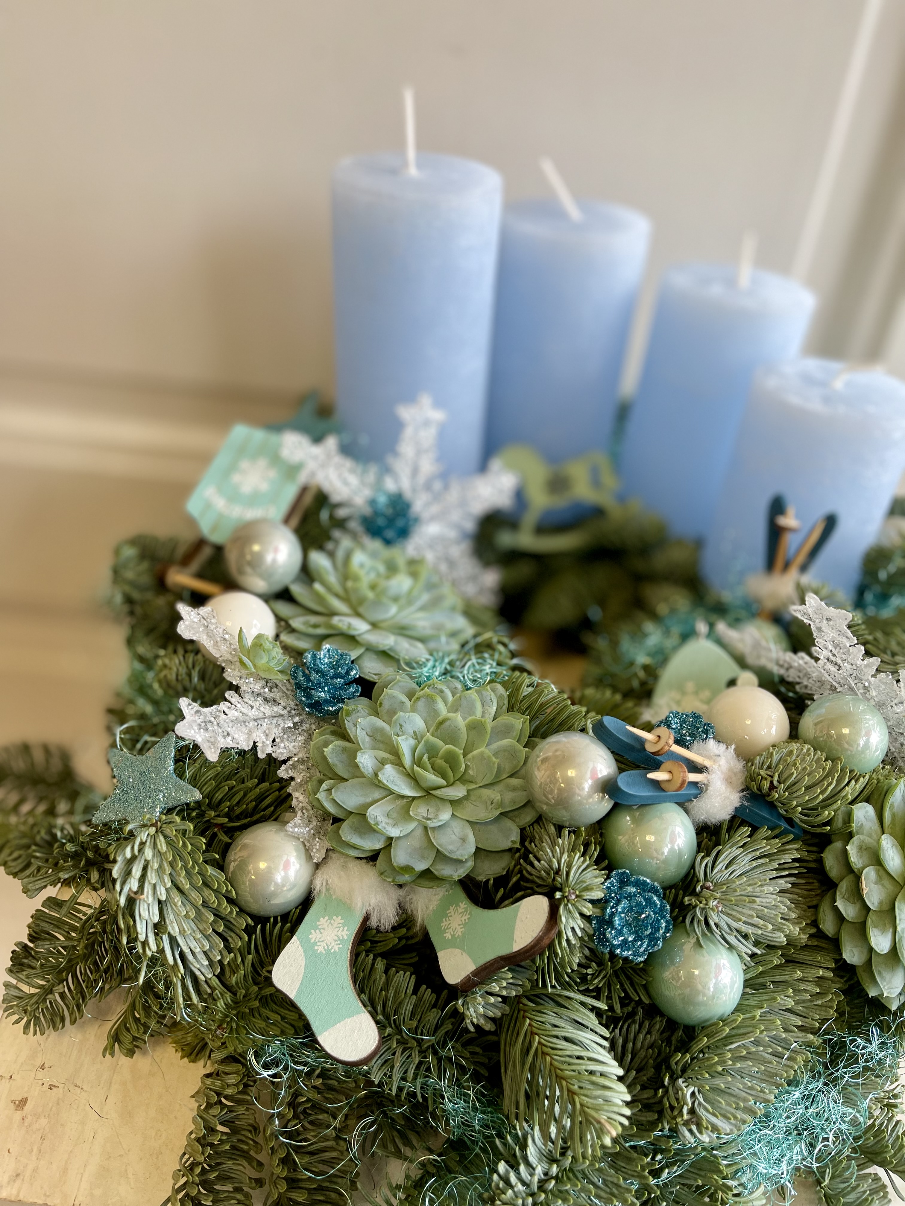 Adventní věnec modrá 