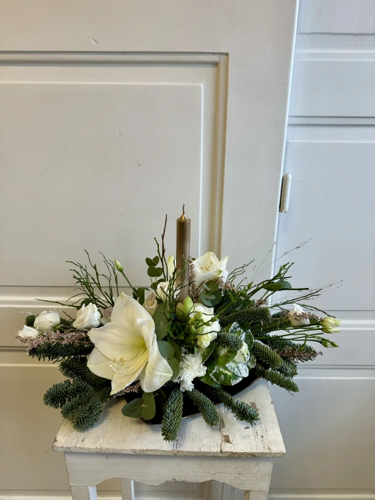 Aranžmá zimní bílý  amarylis 