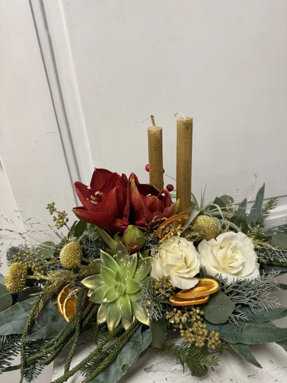 Sváteční dekorace Amarylis Tillandsie 