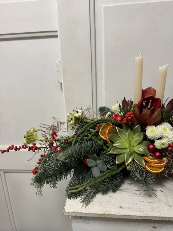 Sváteční dekorace Amarylis Tillandsie 