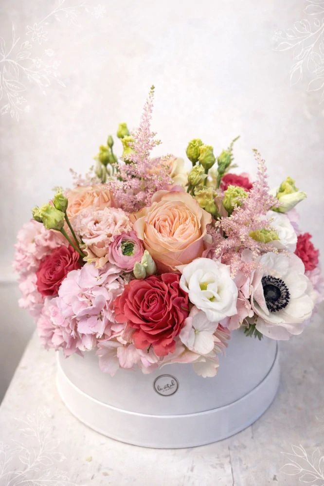 Flower box - letní mix pivoňky, hortensie