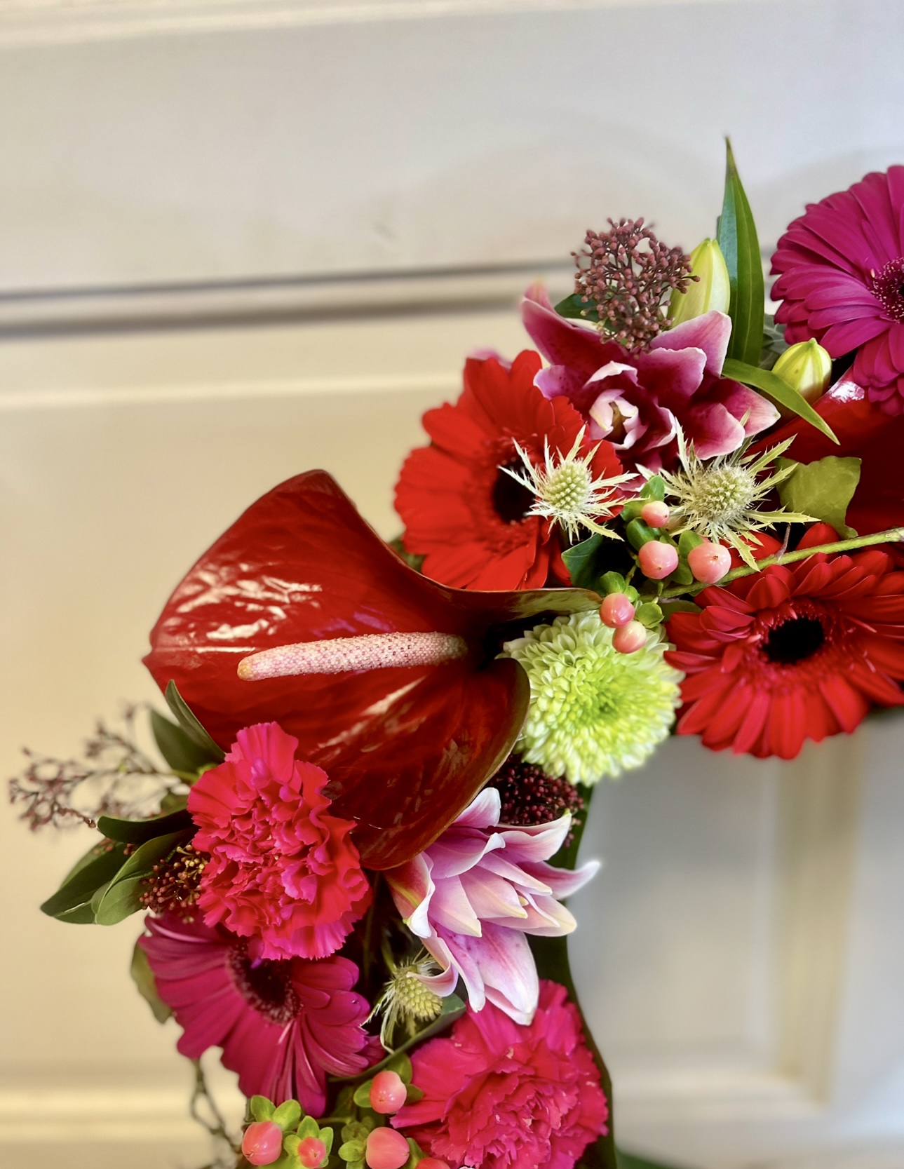 Smuteční věnec luxusní do červena 