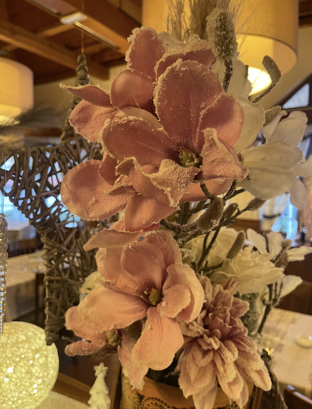 Výzdoba interiéru restaurace zimní 