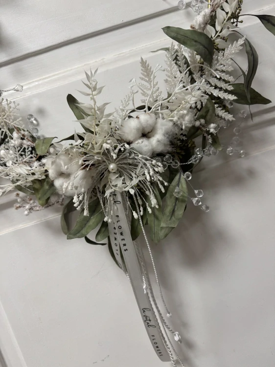 Dekorace 35cm jemná obruč zimní 