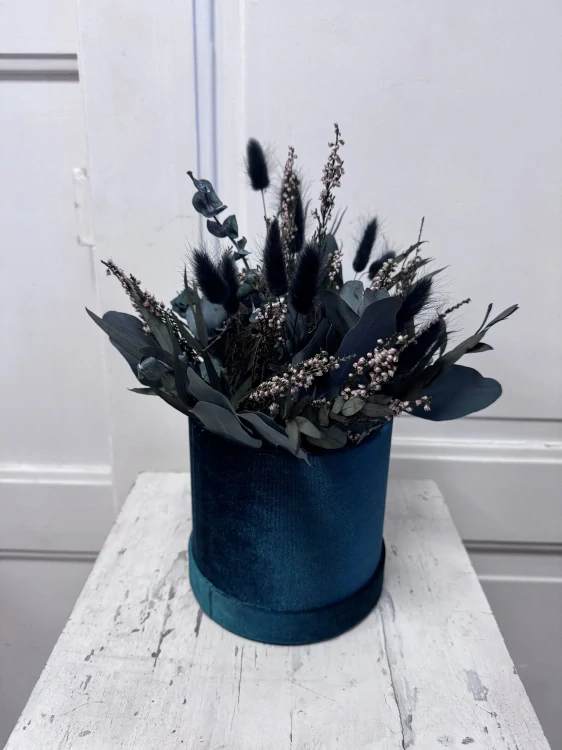 Box semiš tmavě zelený - stabilizovaný eucalypt