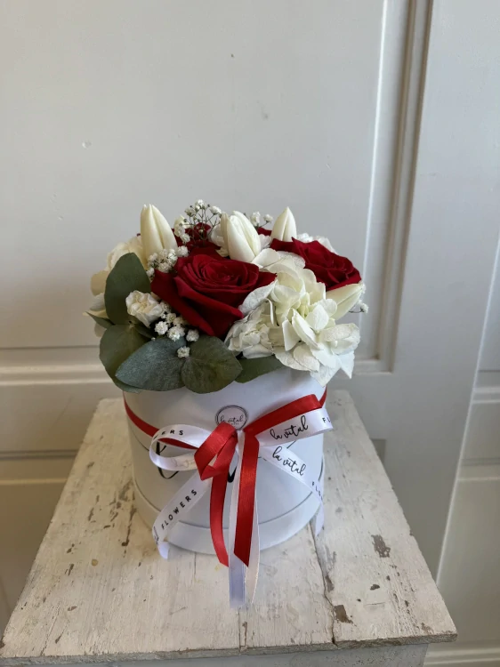 Flower box - červenobílý