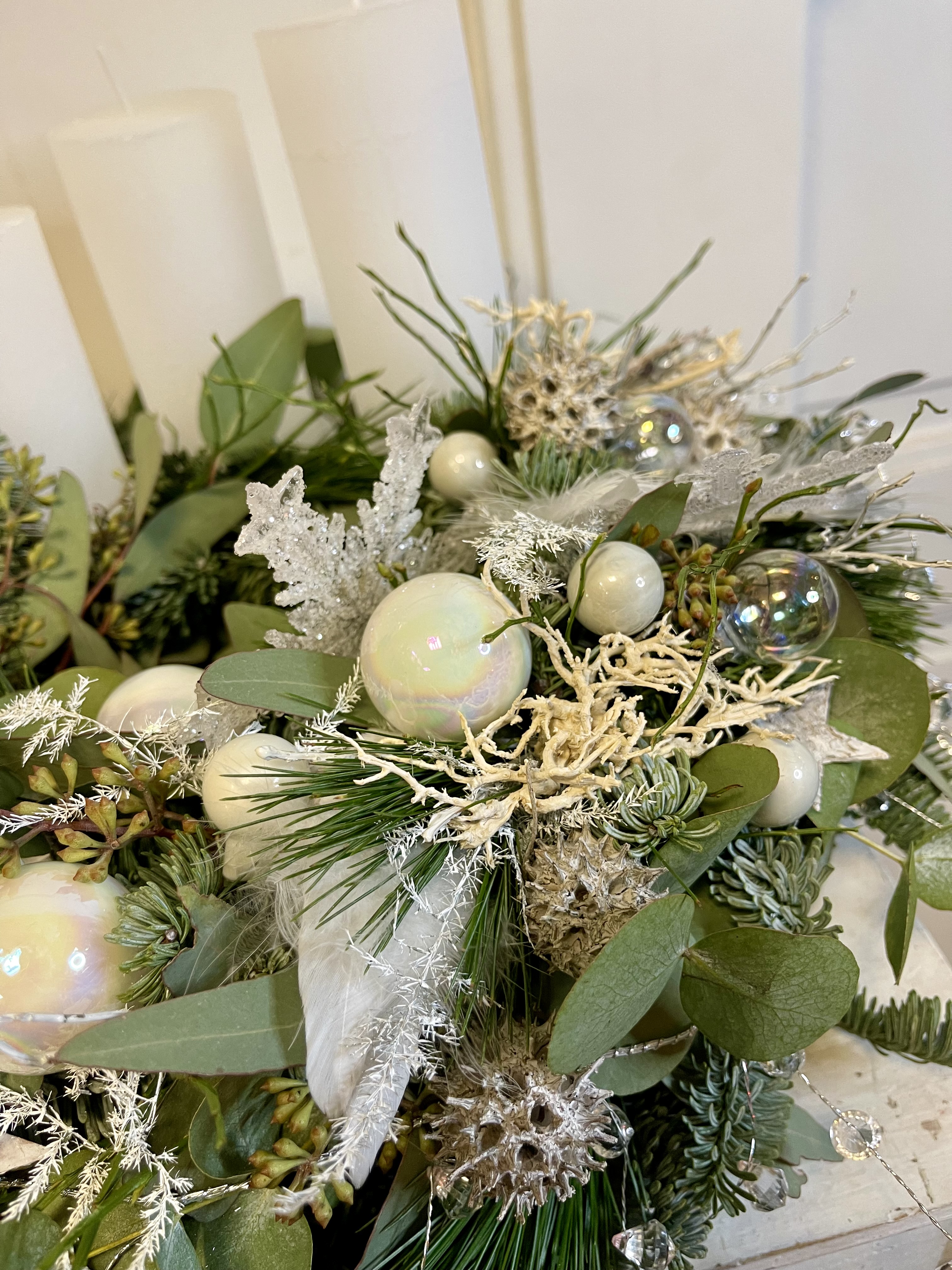 Adventní věnec bílá 