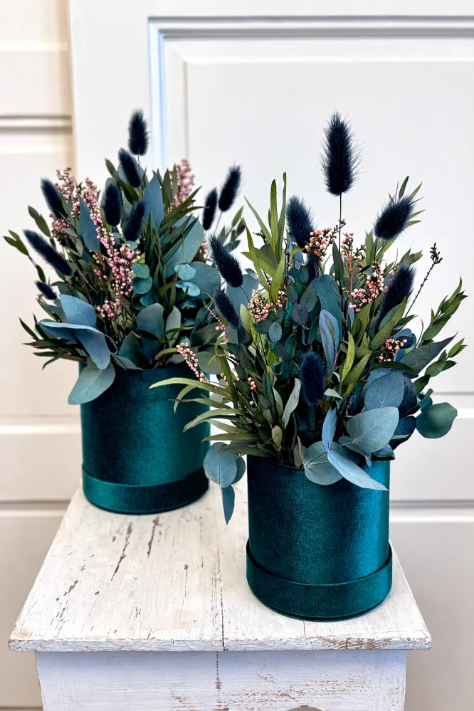 Box semiš tmavě zelený - stabilizovaný eucalypt