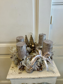 Adventní věnec rose gold 