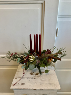 Svícen adventní bordó přírodní 
