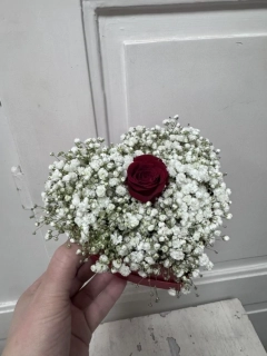 Flower box - srdce růže a nevěstin závoj