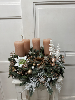 Svícen adventní a věnec na pověšení